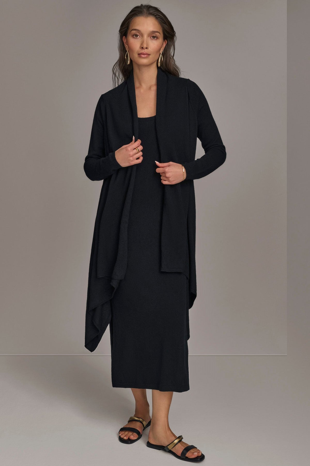 Donna Karan CASHMERE LONG SLEEVE CARDIGAN