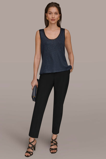 Donna Karan SCOOP-NECK SEQUIN SHELL TOP