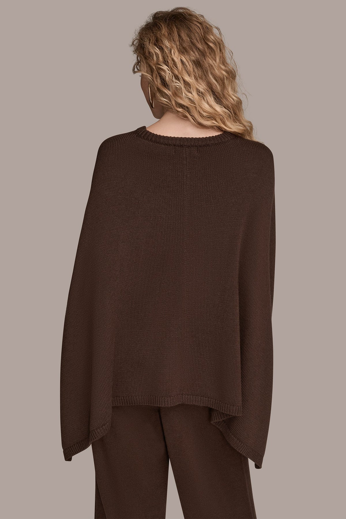 Donna Karan CAPE-EFFECT BUTTON SWEATER