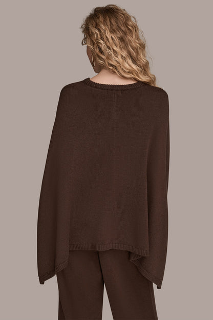 Donna Karan CAPE-EFFECT BUTTON SWEATER