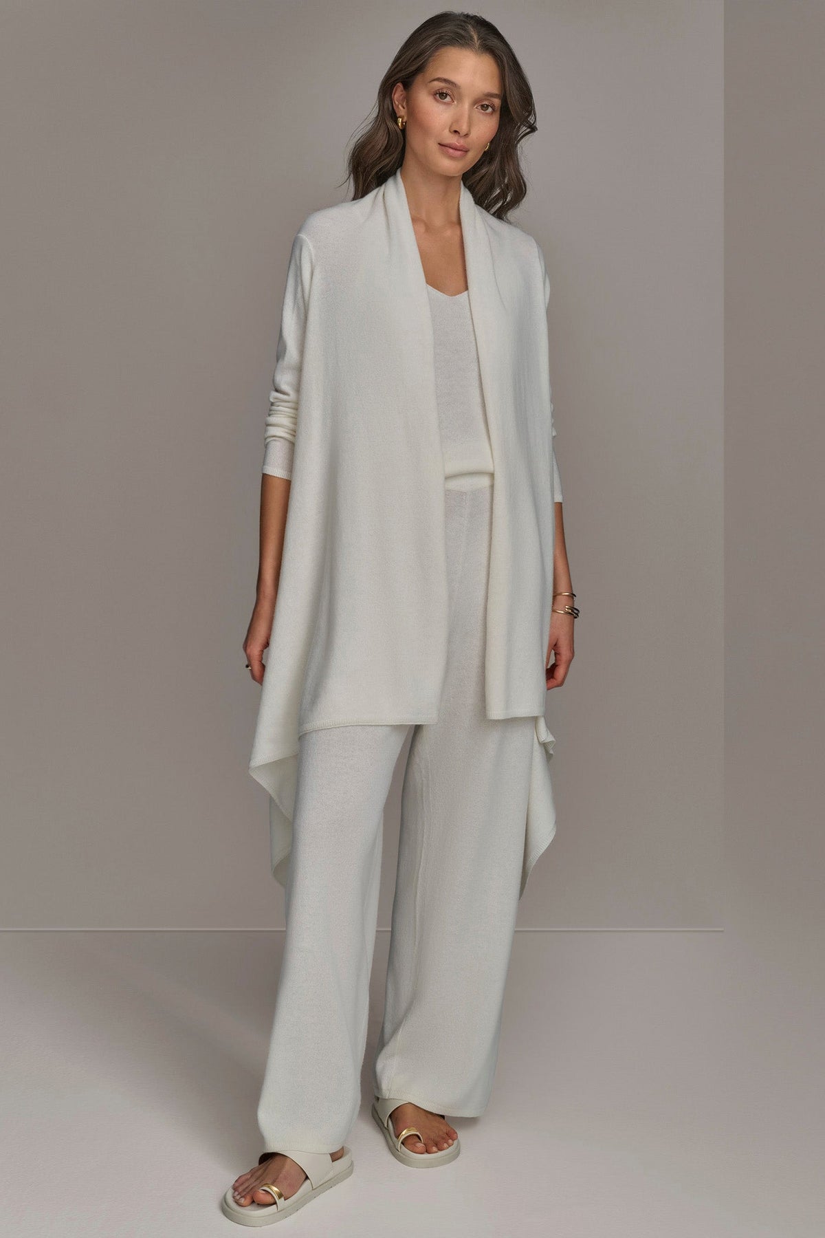 Donna Karan CASHMERE LONG SLEEVE CARDIGAN