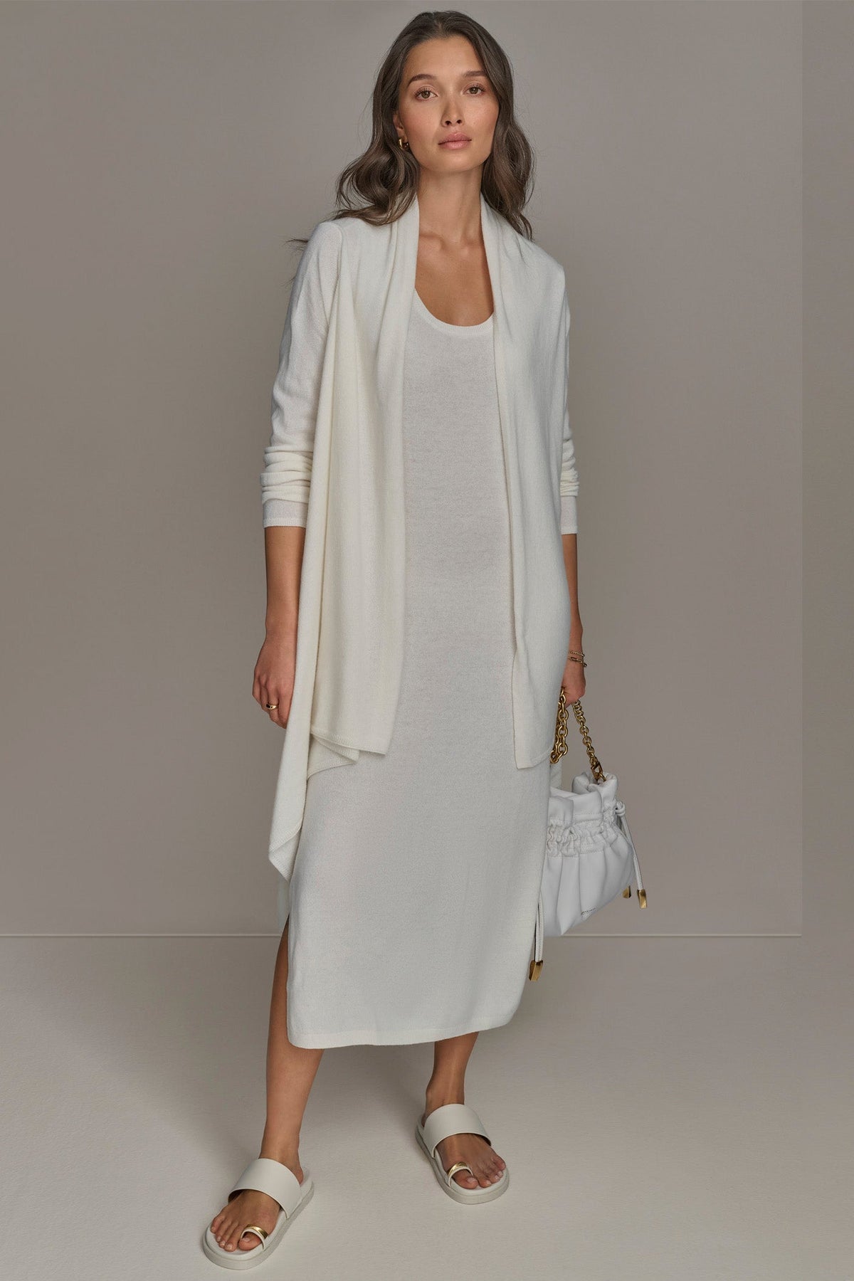 Donna Karan CASHMERE LONG SLEEVE CARDIGAN