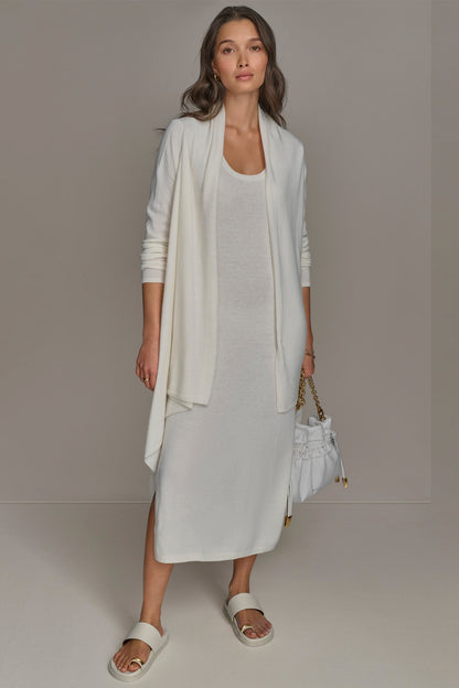 Donna Karan CASHMERE LONG SLEEVE CARDIGAN
