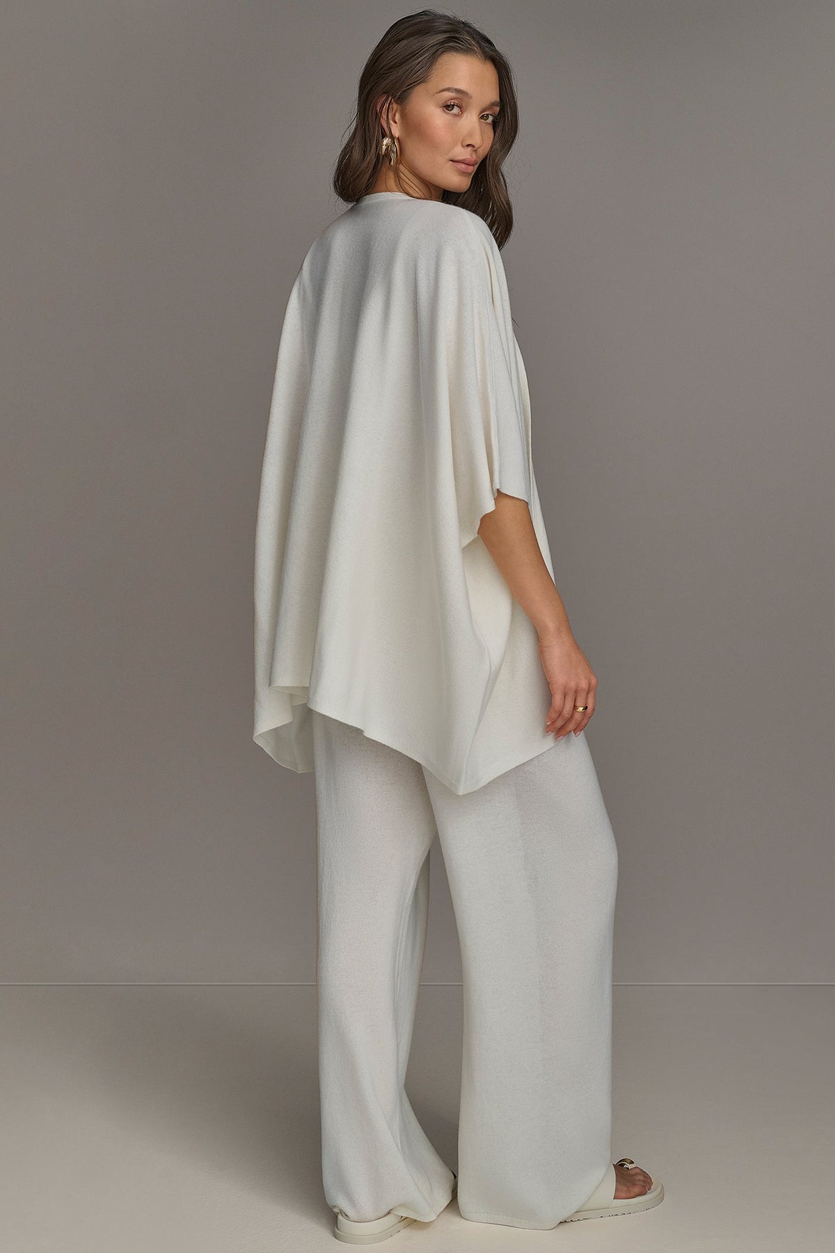 Donna Karan CASHMERE SHORT SLEEVE CARDIGAN