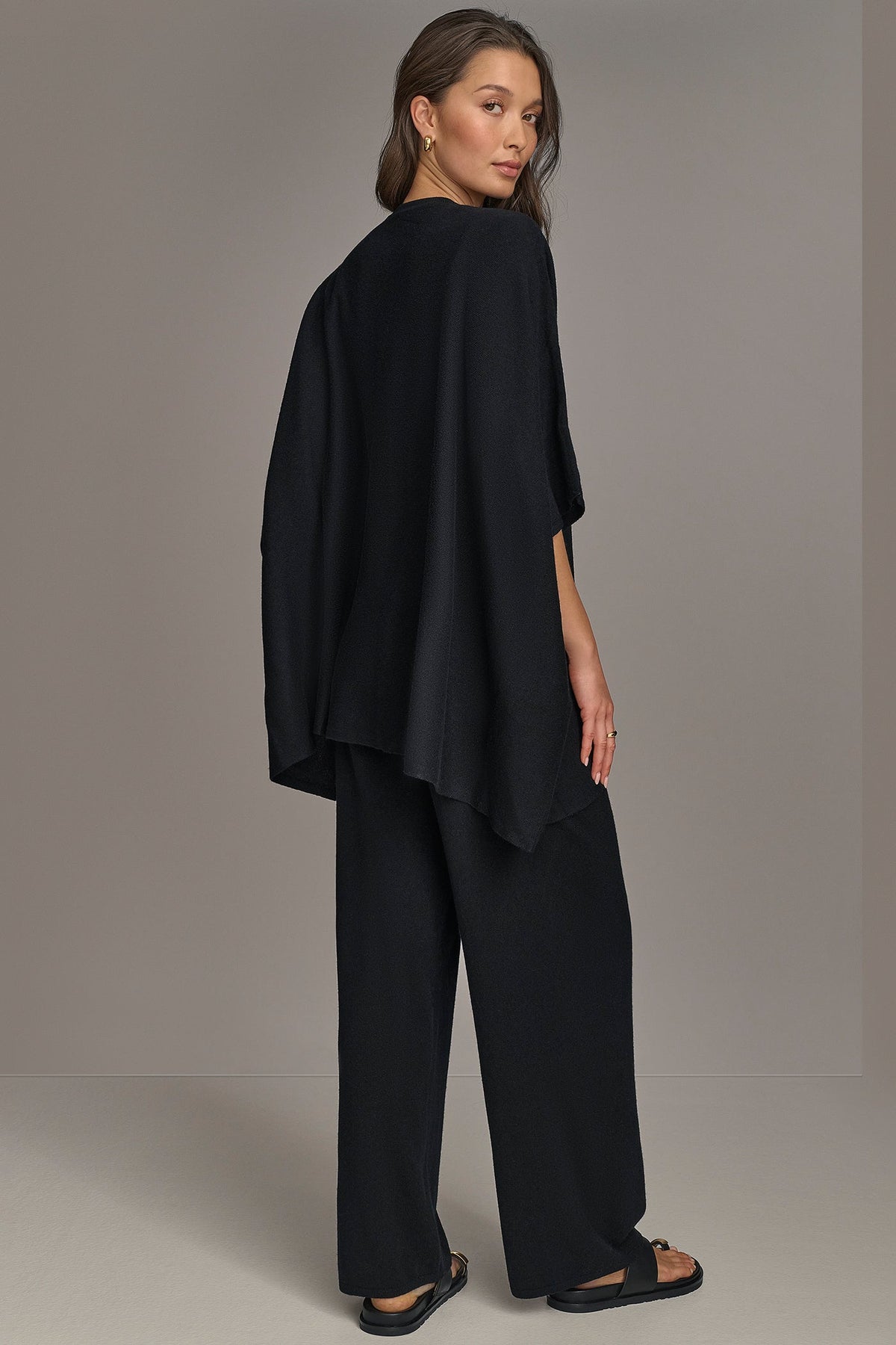 Donna Karan CASHMERE SHORT SLEEVE CARDIGAN