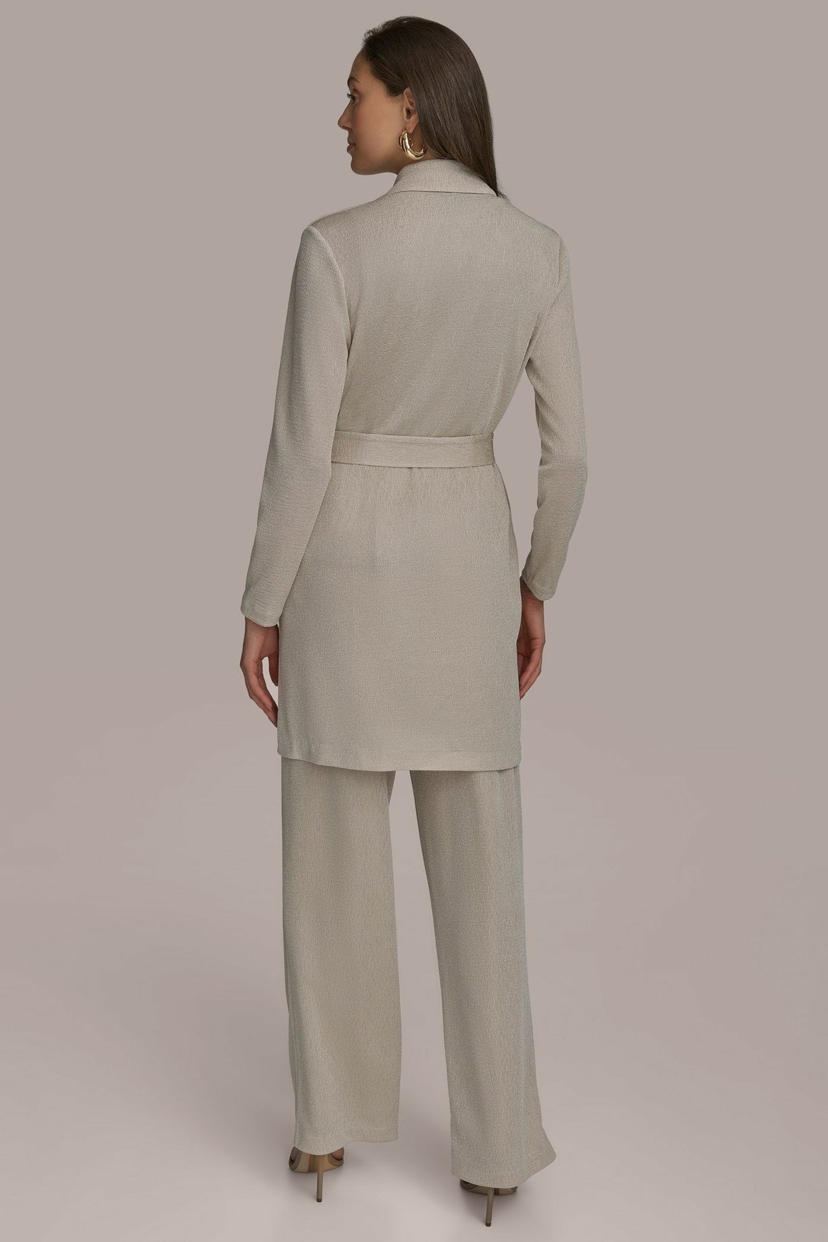 Donna Karan BELTED KNIT JACKET