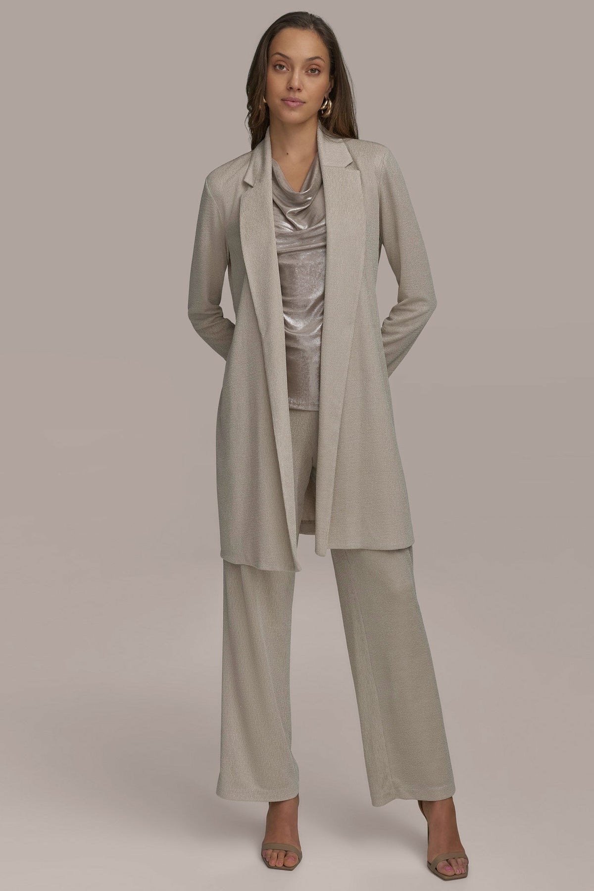 Donna Karan BELTED KNIT JACKET
