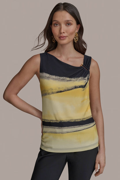 Donna Karan PART SLEEVELESS WITH U-HARDWARE NECK