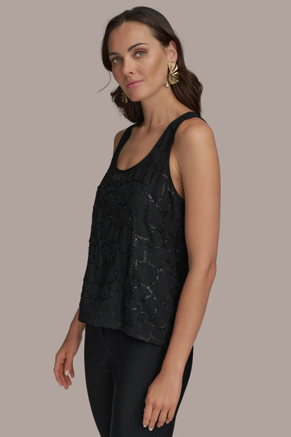 Donna Karan SHELL WITH SEQUIN DETAIL