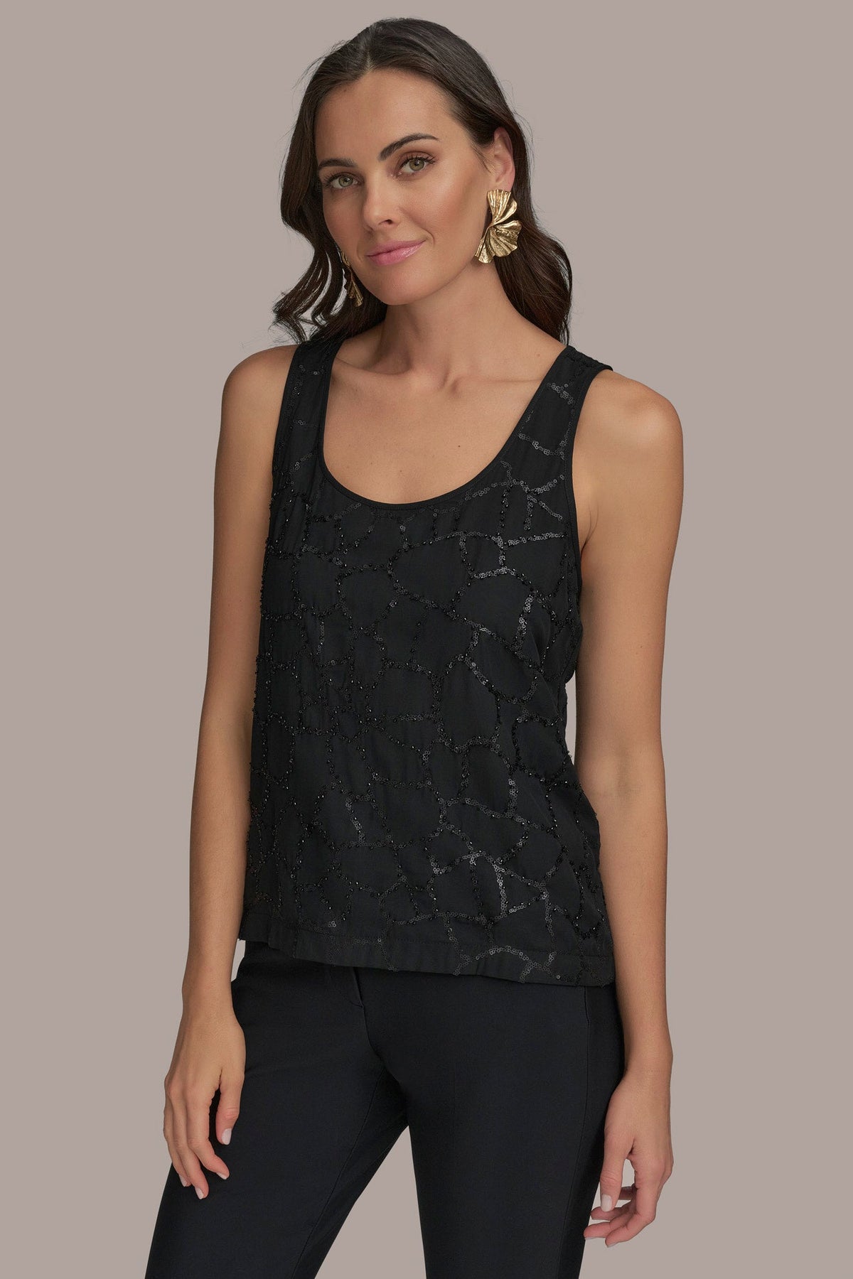 Donna Karan SHELL WITH SEQUIN DETAIL