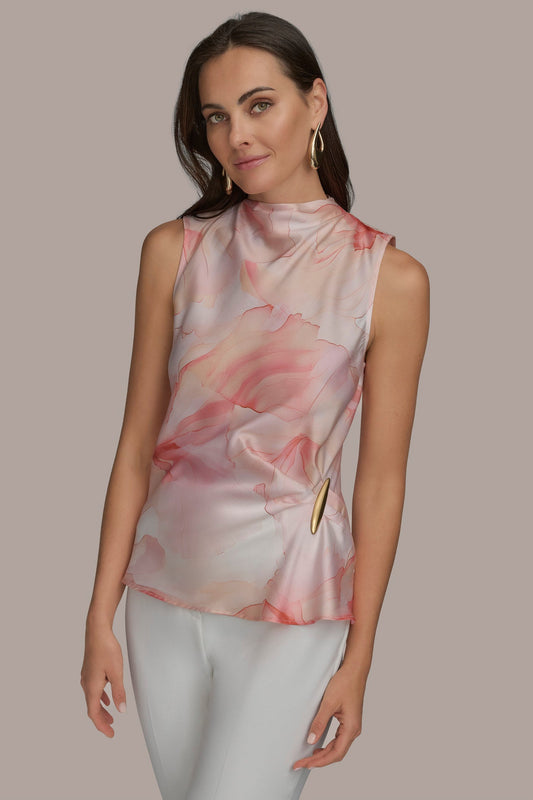 Donna Karan PART SLEEVELESS WITH HARDWARE WAIST