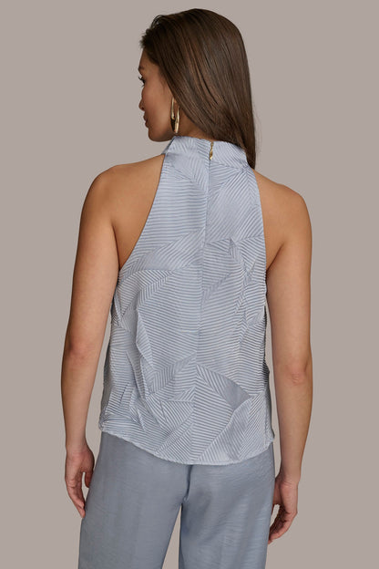 Donna Karan TEXTURED TOP WITH ANGLED HEM