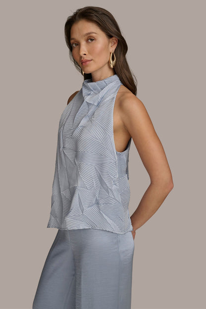 Donna Karan TEXTURED TOP WITH ANGLED HEM