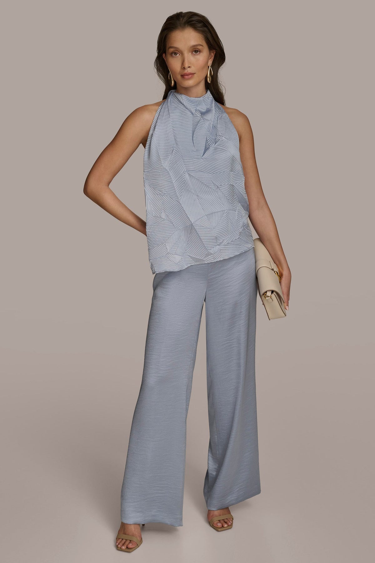 Donna Karan TEXTURED TOP WITH ANGLED HEM