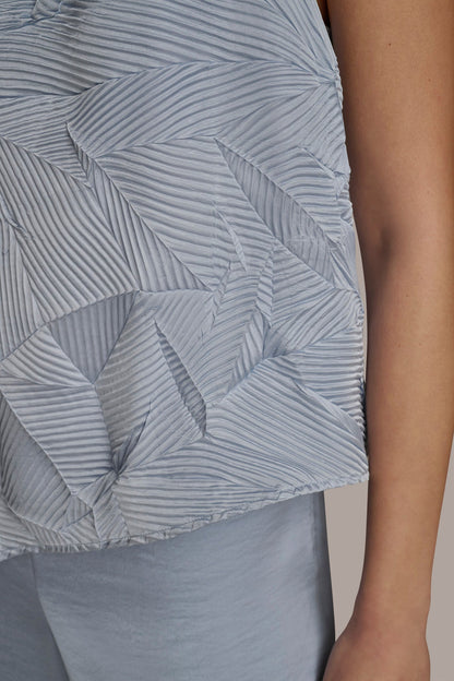 Donna Karan TEXTURED TOP WITH ANGLED HEM