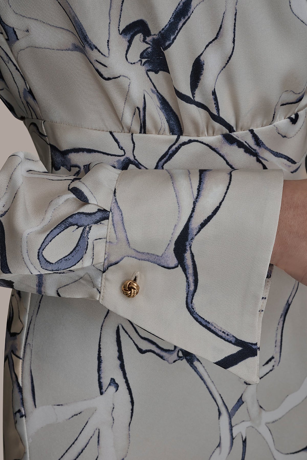 Donna Karan COTTON PRINTED MIDI SHIRT DRESS