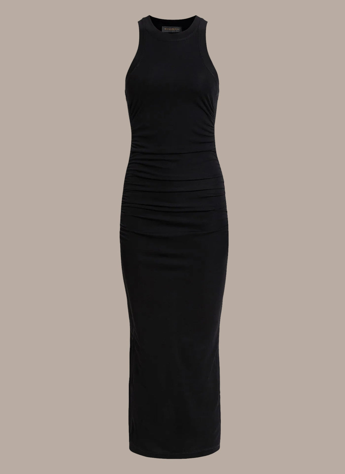 Donna Karan SLEEVELESS MIDI RUCHED DRESS