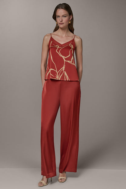 Donna Karan SLEEVELESS V-NECK PRINT CAMI