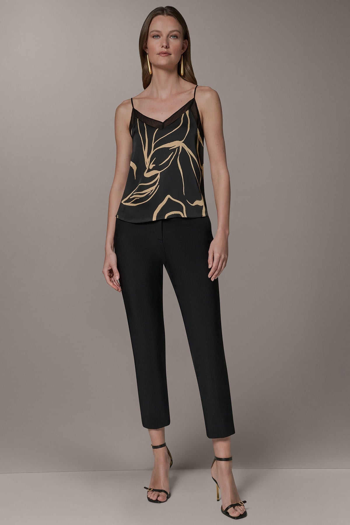Donna Karan SLEEVELESS V-NECK PRINT CAMI