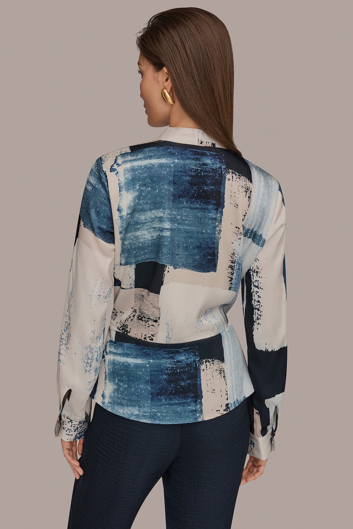 Donna Karan FAUX WRAP BLOUSE