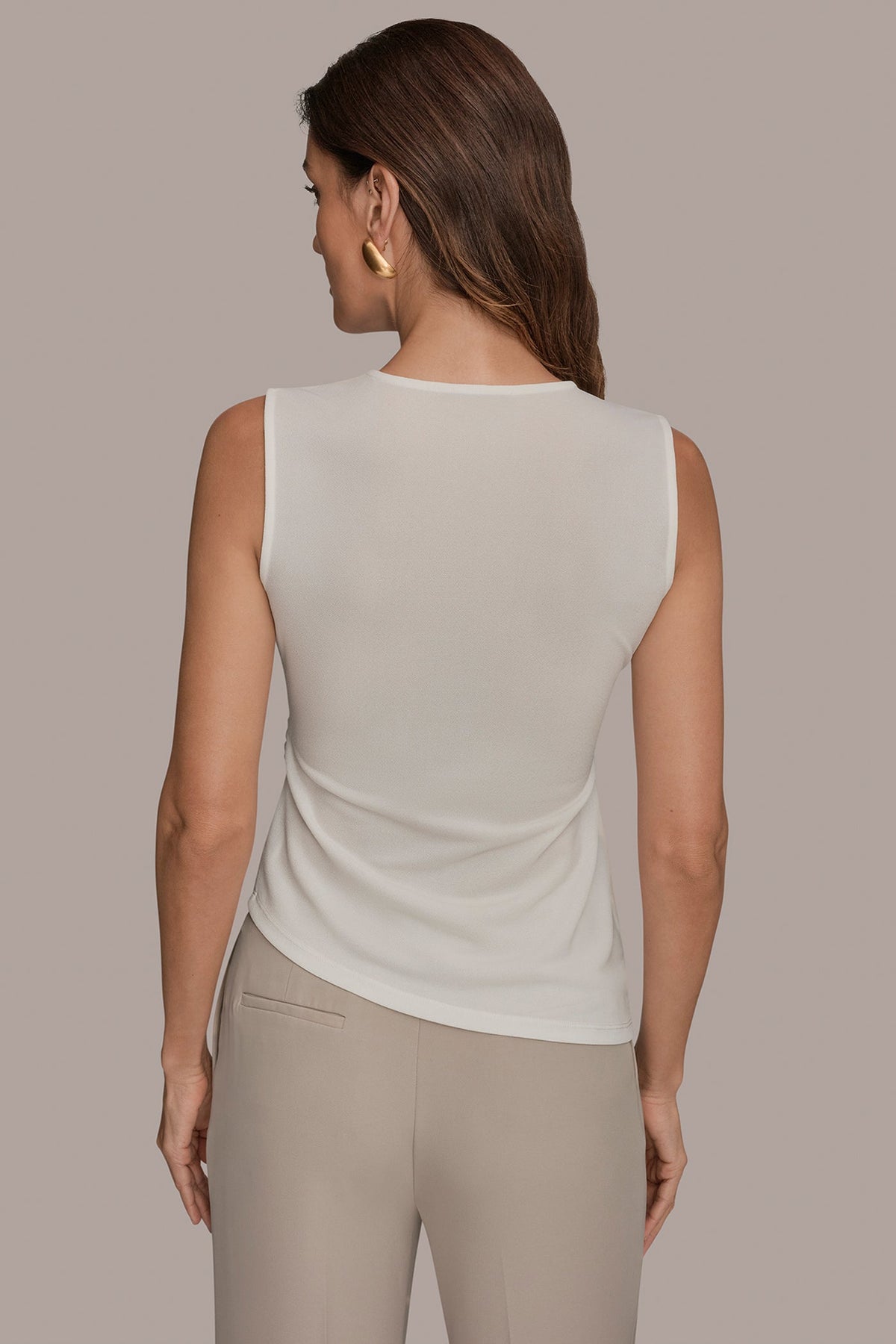 Donna Karan ASYMMETRIC RUCHED TOP