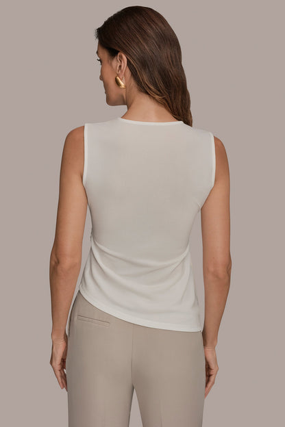 Donna Karan ASYMMETRIC RUCHED TOP