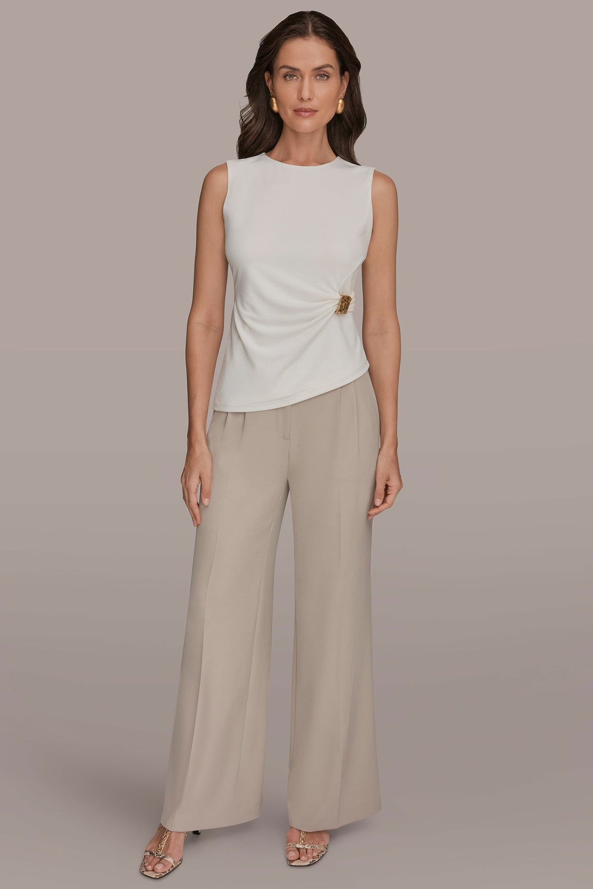 Donna Karan ASYMMETRIC RUCHED TOP