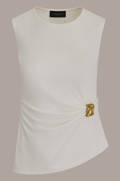 Donna Karan ASYMMETRIC RUCHED TOP