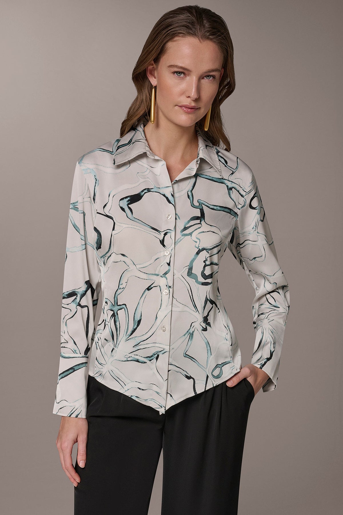 Donna Karan PRINTED BLOUSE