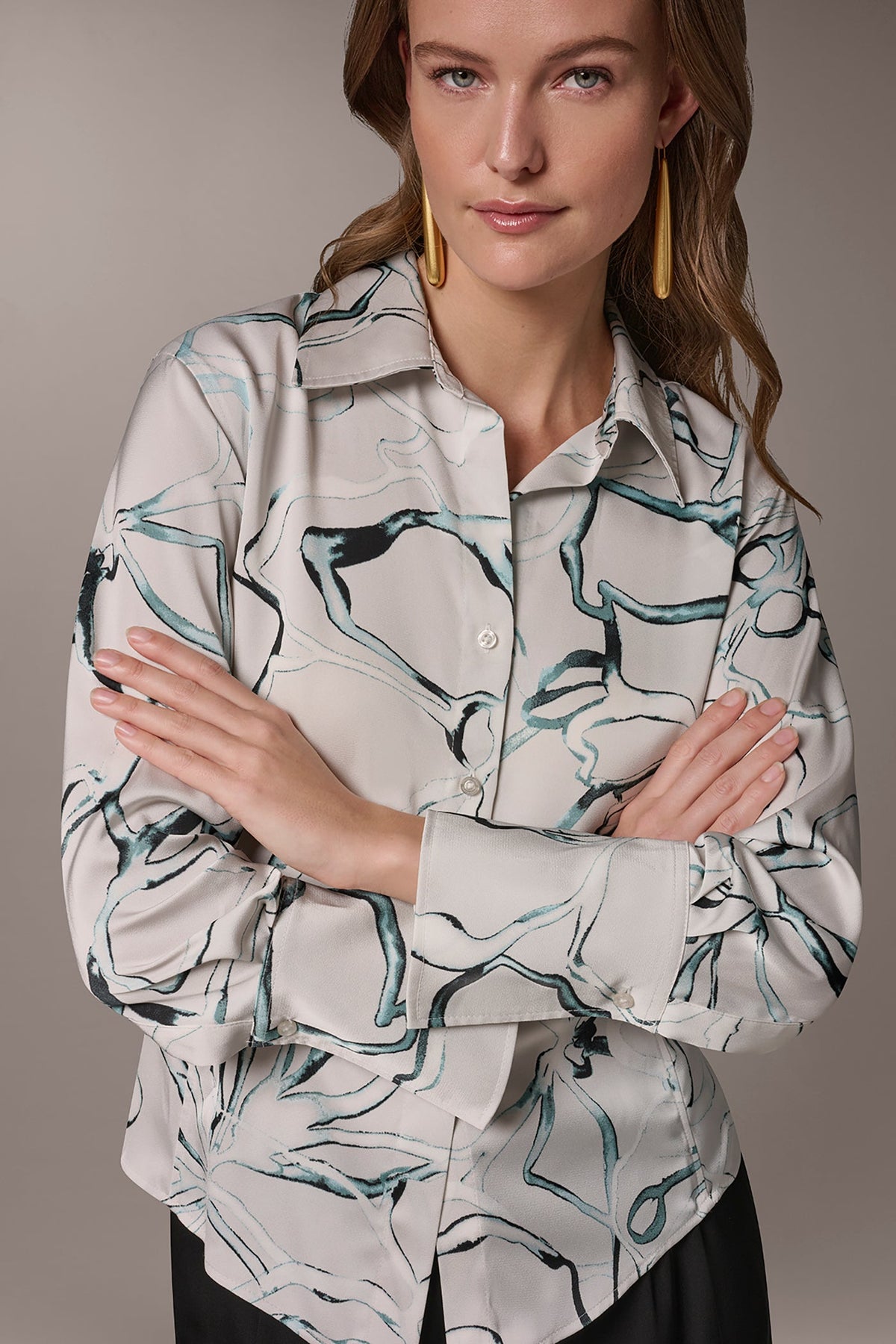 Donna Karan PRINTED BLOUSE