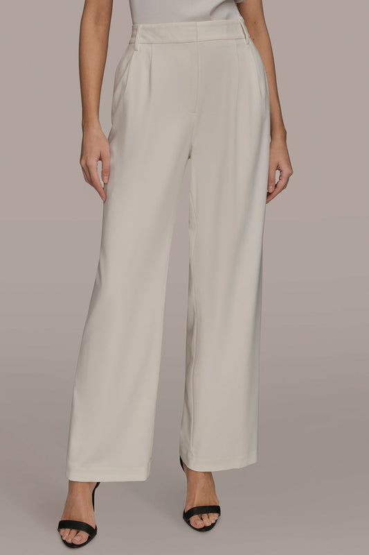 Donna Karan EXTRA HIGH-RISE PLEATED WIDE-LEG PANT