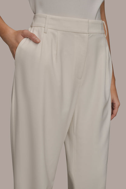 Donna Karan EXTRA HIGH-RISE PLEATED WIDE-LEG PANT