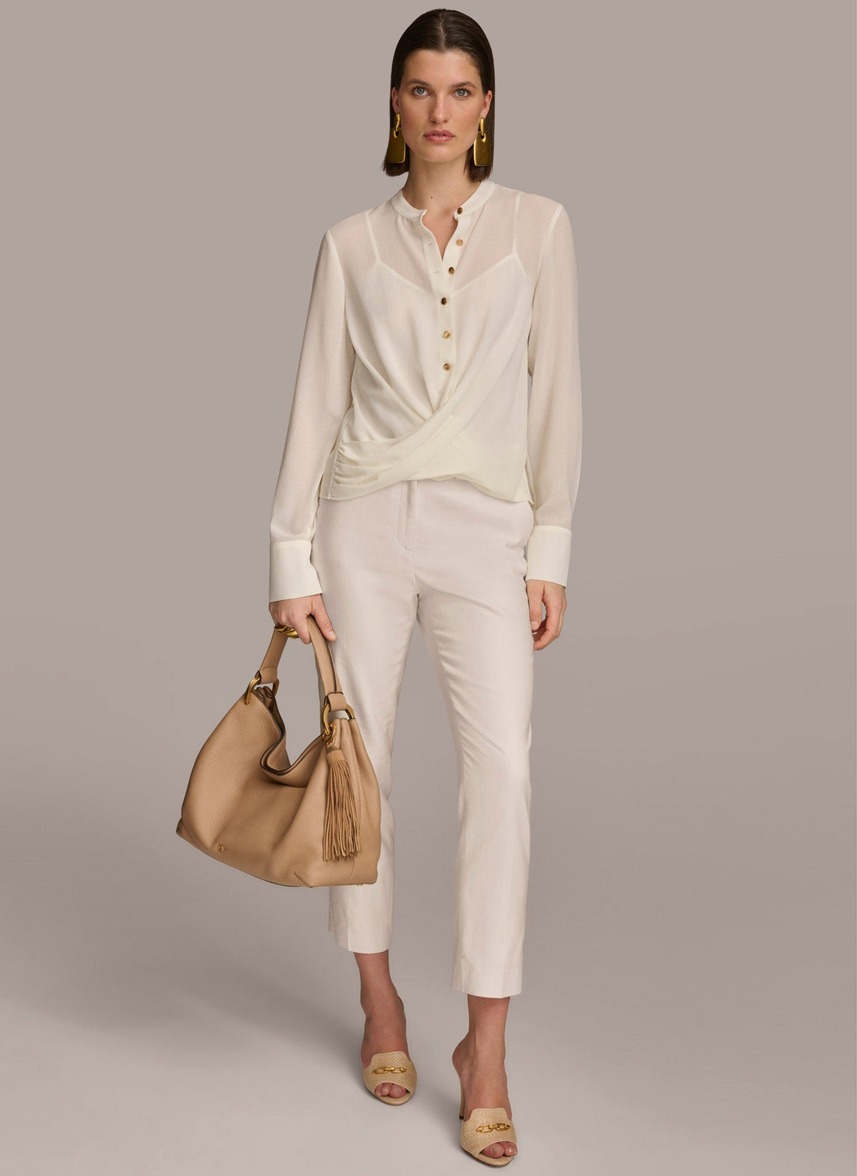 Donna Karan FAUX WRAP TOP