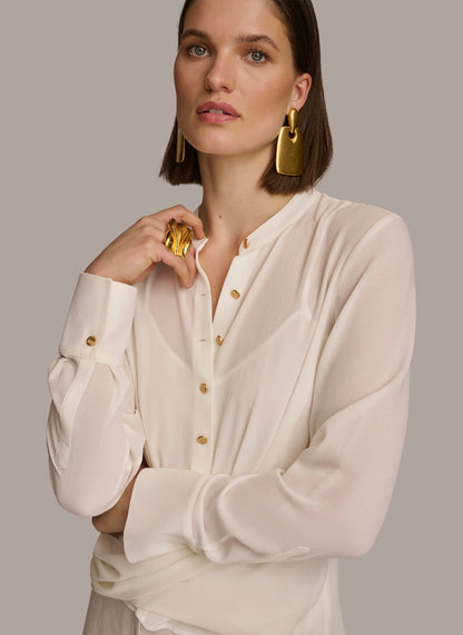 Donna Karan FAUX WRAP TOP