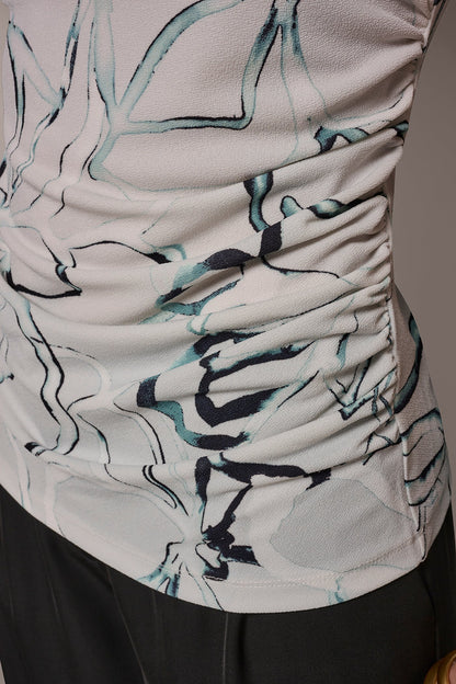 Donna Karan BUTTON SHOULDER BLOUSE