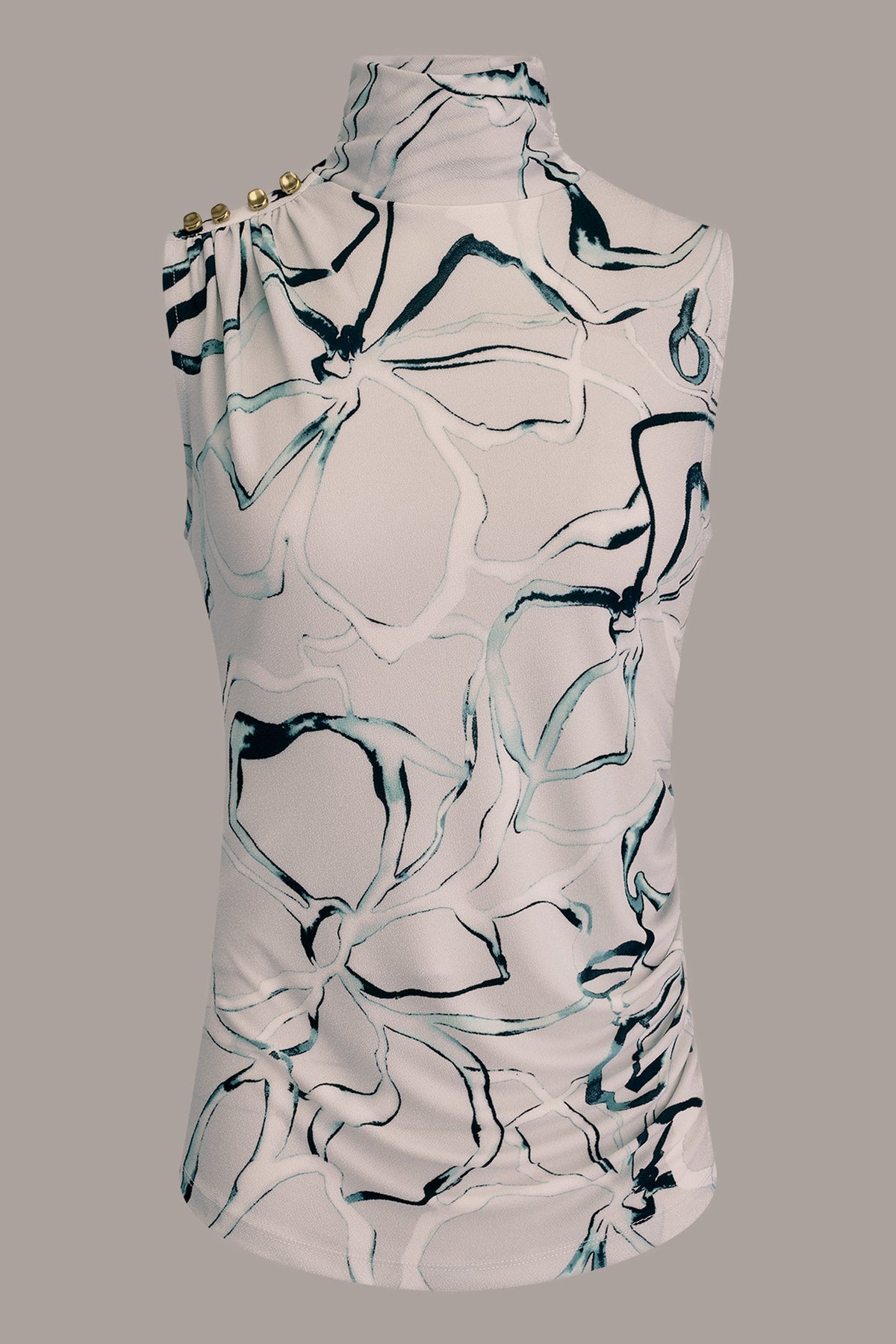 Donna Karan BUTTON SHOULDER BLOUSE