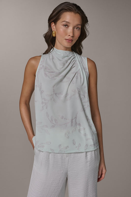 Donna Karan DRAPE TWIST SHOULDER BLOUSE