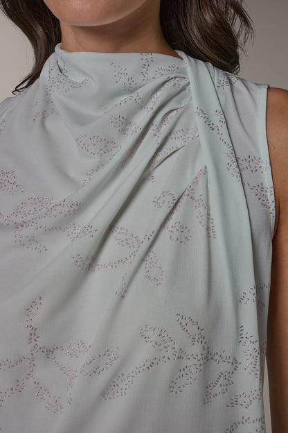 Donna Karan DRAPE TWIST SHOULDER BLOUSE