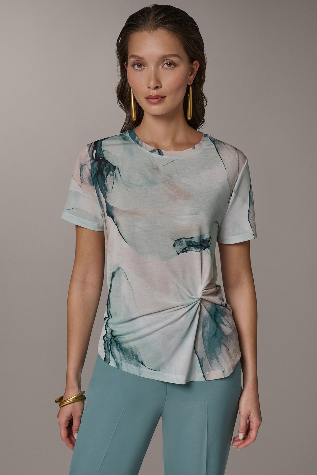 Donna Karan SHORT-SLEEVE FLORAL SHIRT