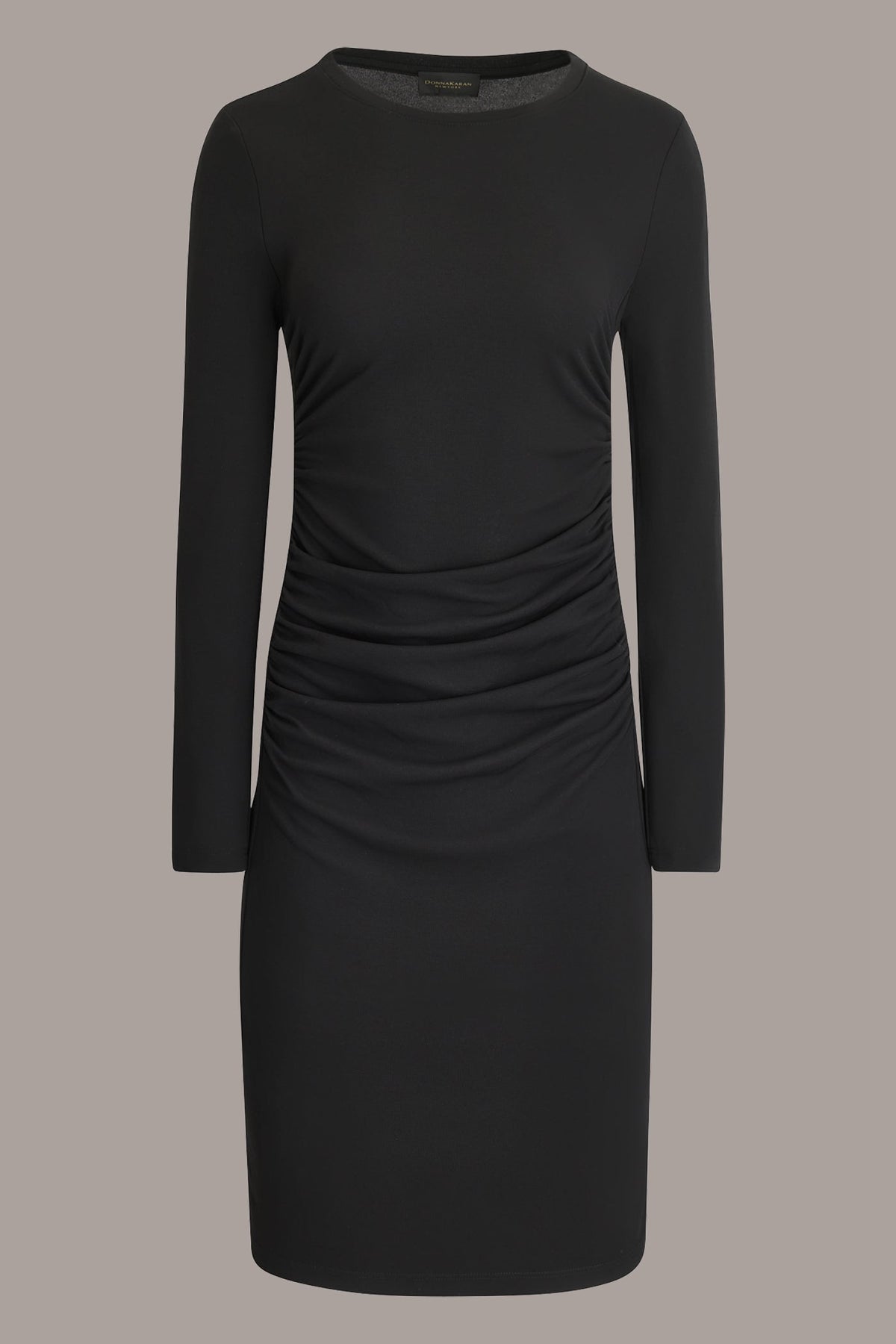 Donna Karan LONG SLEEVE RUCHED DRESS