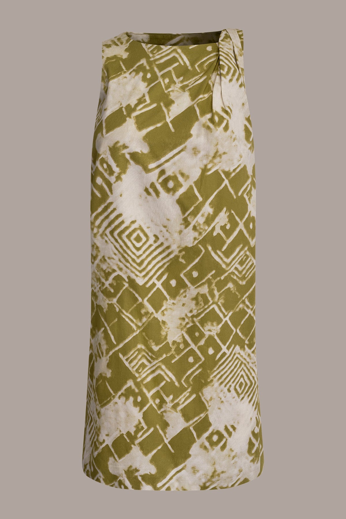 Donna Karan COTTON-SATEEN TWIST SHOULDER SHIFT DRESS