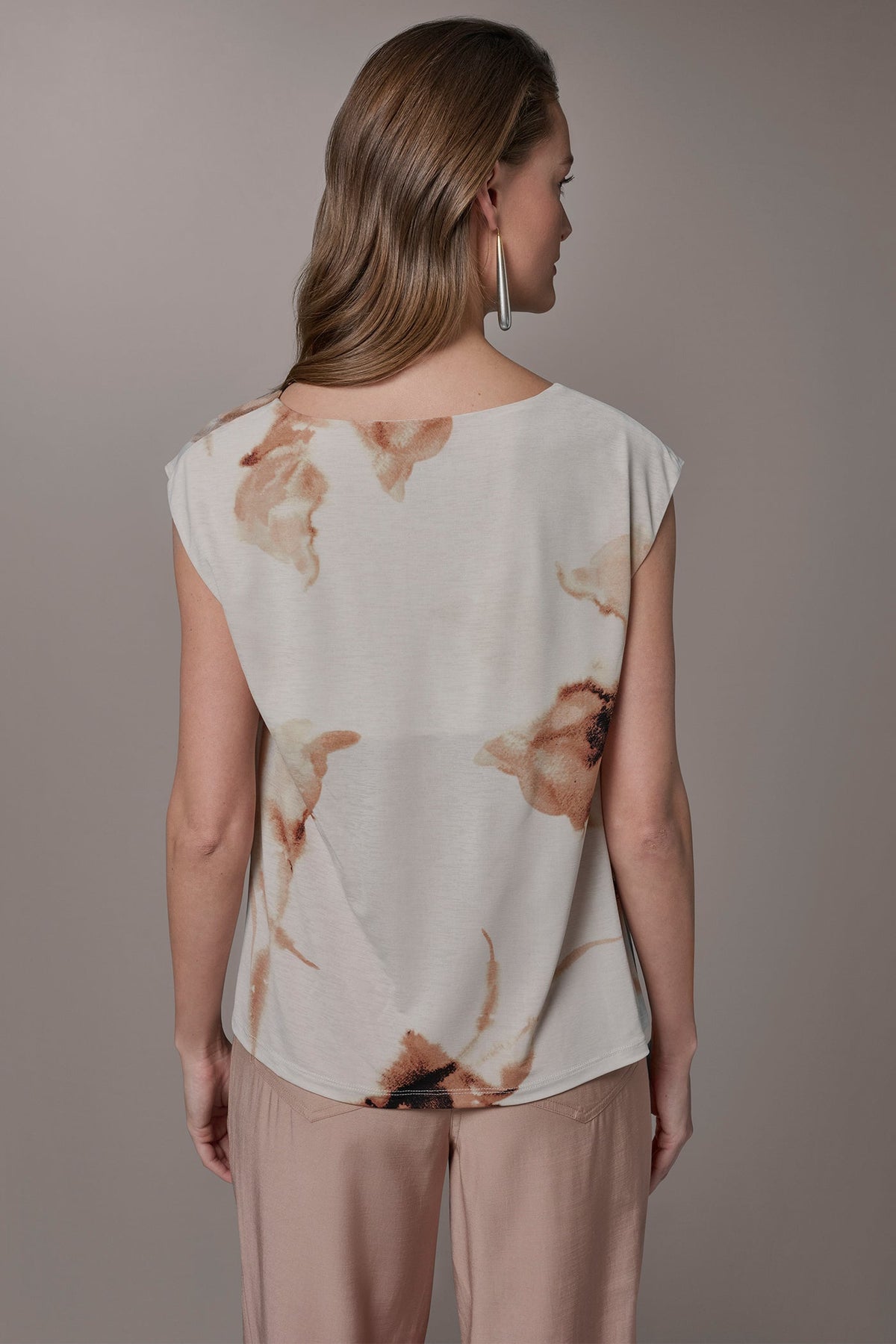 Donna Karan FLORAL ASYMMETRIC BLOUSE