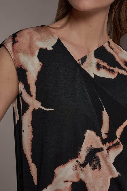 Donna Karan FLORAL ASYMMETRIC BLOUSE