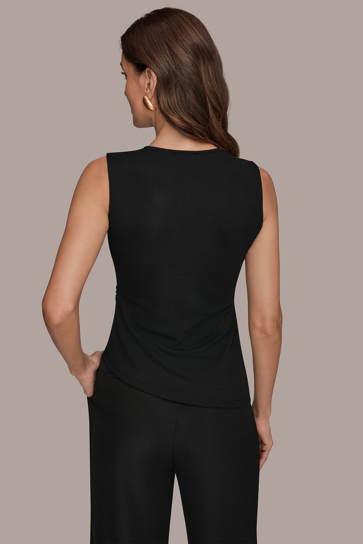 Donna Karan ASYMMETRIC RUCHED TOP