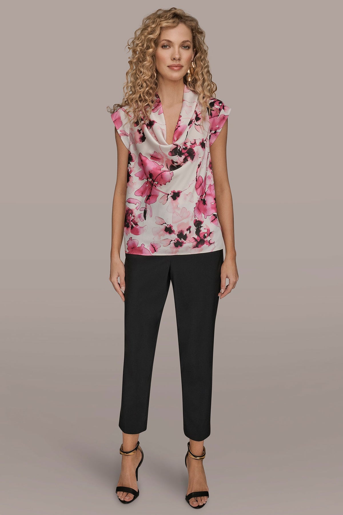 Donna Karan SLEEVELESS COWL NECK TOP