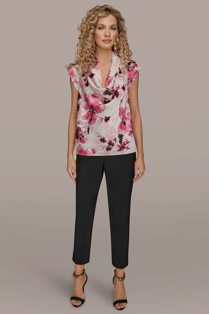 Donna Karan SLEEVELESS COWL NECK TOP