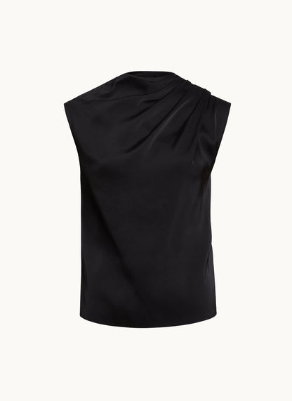 Donna Karan SLEEVELESS DRAPED MOCKNECK TOP