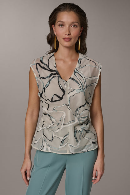 Donna Karan FLORAL BURNOUT TOP
