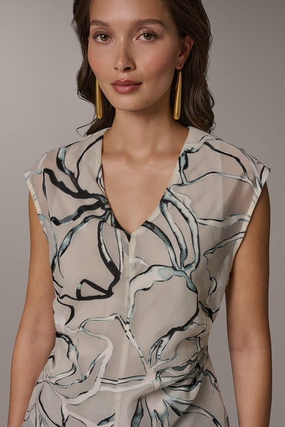 Donna Karan FLORAL BURNOUT TOP