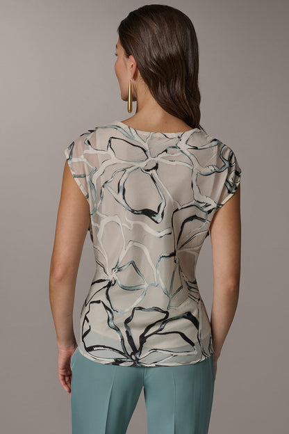 Donna Karan FLORAL BURNOUT TOP